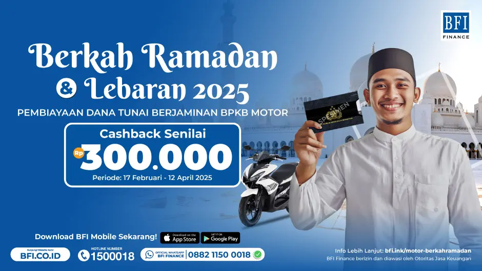 Promo Cashback Ramadan 2025 - BFI Dana Express Motor - Pembiayaan Jaminan BPKB Motor