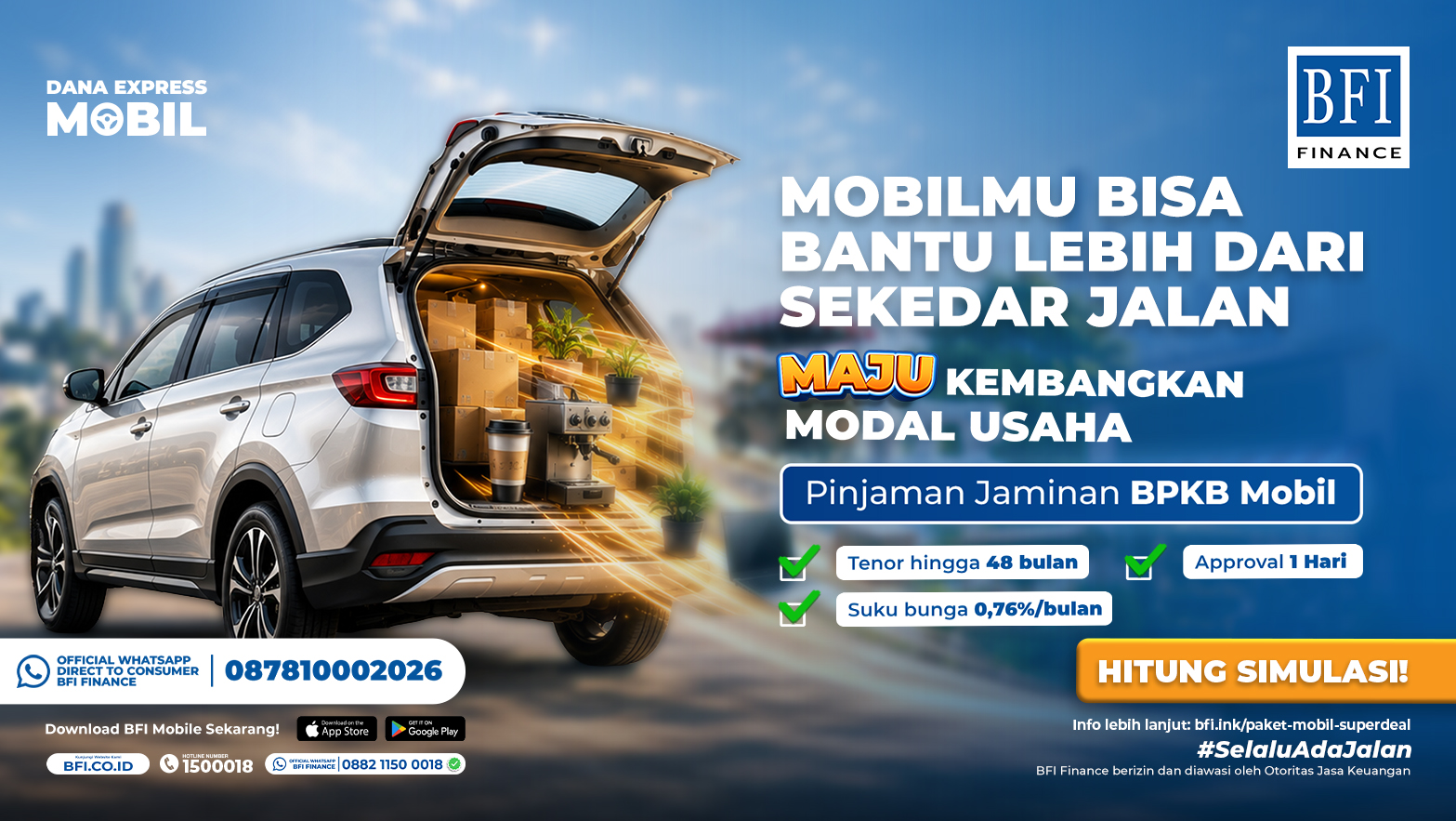 BFI Dana Express Mobil - Pinjaman Dana Tunai Jaminan BPKB Mobil - Paket Superdeal