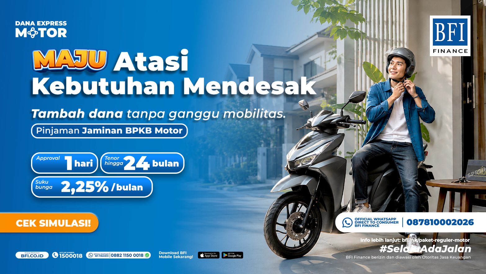 BFI Dana Express Motor - Pinjaman Dana Tunai Jaminan BPKB Motor - Paket Reguler