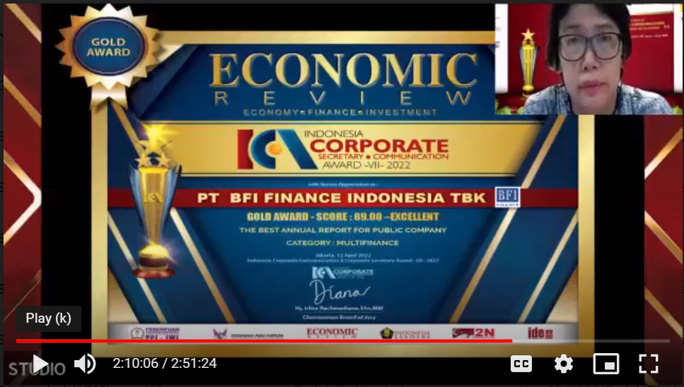 Gold award untuk gelar ‘The Best Annual Report’