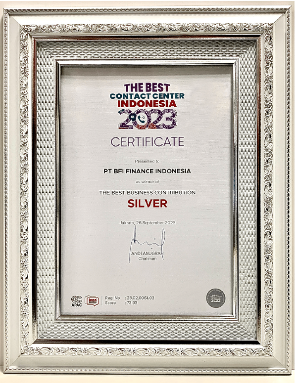 With Excellent Services by Telemarketing Team, BFI Finance Attains Award in The Best Contact Center Indonesia 2023
