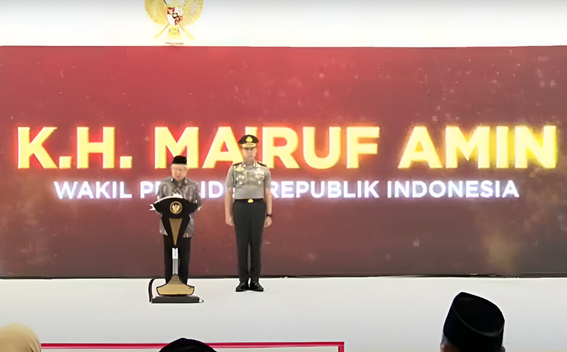 Vice President of Indonesia Ma’ruf Amin delivers a keynote speech